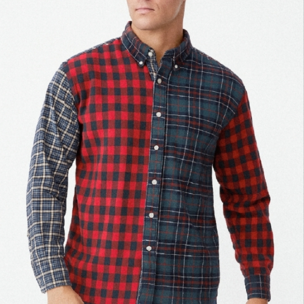 Ralph Lauren Chaps Patchwork Multicolor Plaid Shi… - image 1